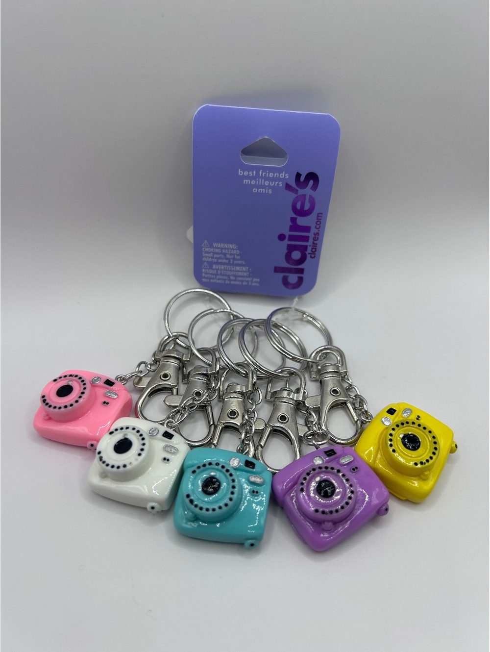 Claire's Colorful Retro Camera Keychains Set of 5